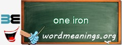 WordMeaning blackboard for one iron